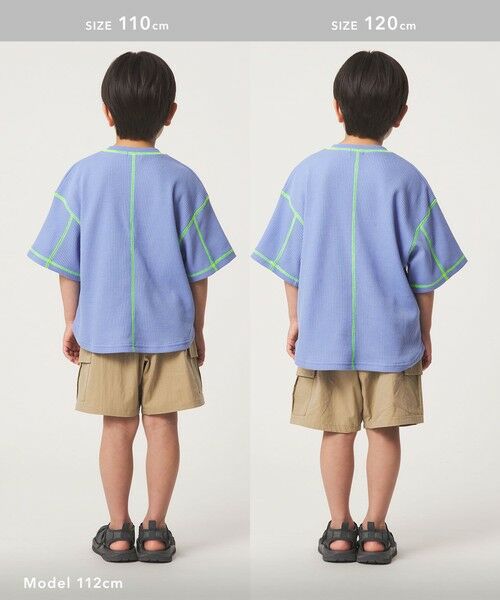 green label relaxing / グリーンレーベル リラクシング カットソー | 【スタメンシリーズ】ドライワッフル 配色ステッチ Tシャツ / キッズ 100cm-160cm | 詳細23