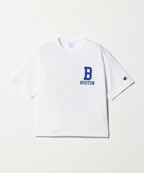 green label relaxing / グリーンレーベル リラクシング カットソー | ＜Champion＞ボストン ショートスリーブ Tシャツ / キッズ 110cm-130cm（WHITE）