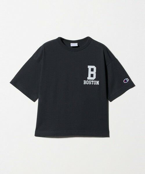 green label relaxing / グリーンレーベル リラクシング カットソー | ＜Champion＞ボストン ショートスリーブ Tシャツ / キッズ 110cm-130cm（DK.GRAY）