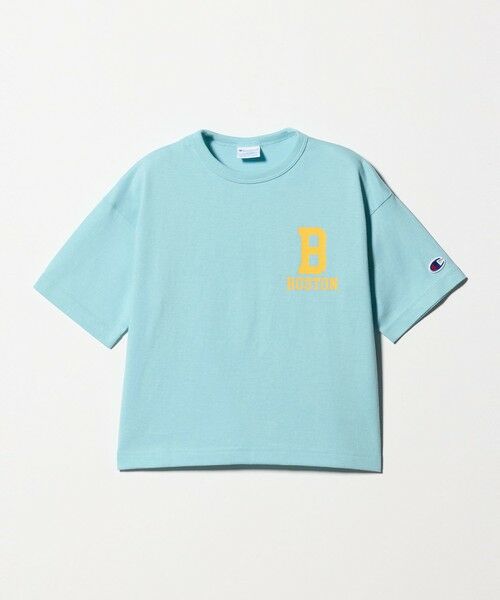 green label relaxing / グリーンレーベル リラクシング カットソー | ＜Champion＞ボストン ショートスリーブ Tシャツ / キッズ 110cm-130cm（LT.BLUE）