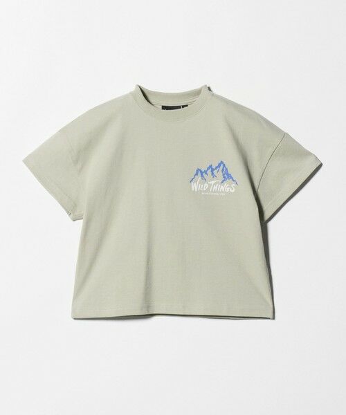 green label relaxing / グリーンレーベル リラクシング カットソー | 【別注】＜WILD THINGS＞ マウンテン ショートスリーブ Tシャツ / キッズ 110cm-130cm（OLIVE）