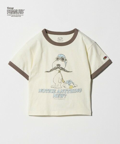 green label relaxing / グリーンレーベル リラクシング カットソー | 【別注】＜FRUIT OF THE LOOM × PEANUTS＞リンガーTシャツ / キッズ  110cm-130cm（WHITE）