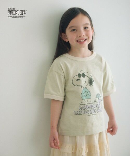 green label relaxing / グリーンレーベル リラクシング カットソー | 【別注】＜FRUIT OF THE LOOM × PEANUTS＞リンガーTシャツ / キッズ  110cm-130cm（LIME）