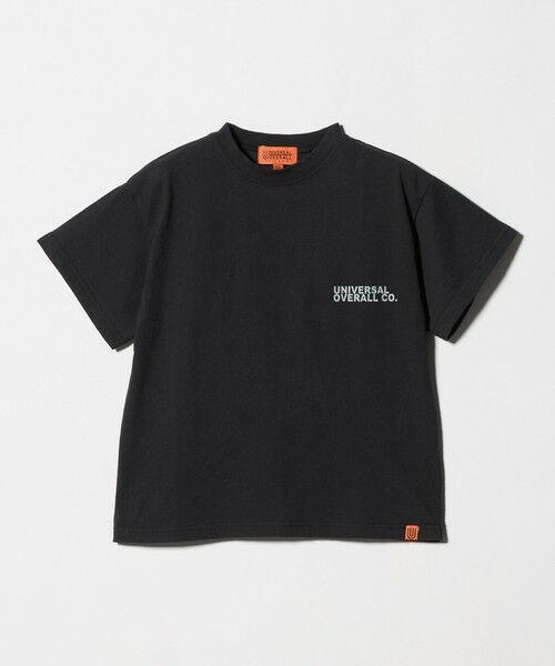 green label relaxing / グリーンレーベル リラクシング カットソー | 【別注】＜UNIVERSAL OVERALL＞ロゴ Tシャツ / キッズ  100cm-130cm（BLACK）
