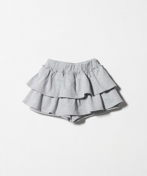 green label relaxing / グリーンレーベル リラクシング ショート・ハーフ・半端丈パンツ | ミニ裏毛 フリル キュロット（グレー）100cm-130cm | 詳細1