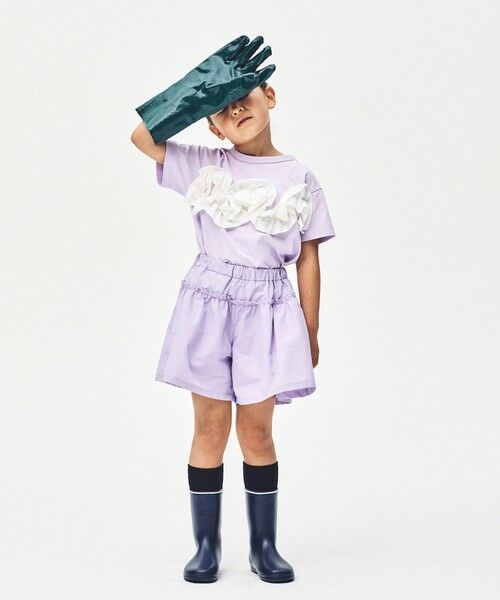 green label relaxing / グリーンレーベル リラクシング ショート・ハーフ・半端丈パンツ | 【スタメンシリーズ】タッサーフリルキュロット / キッズ  100cm-160cm | 詳細18