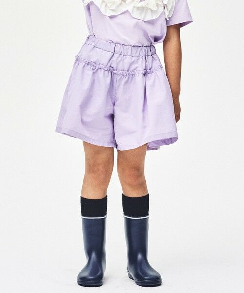 green label relaxing / グリーンレーベル リラクシング ショート・ハーフ・半端丈パンツ | 【スタメンシリーズ】タッサーフリルキュロット / キッズ  100cm-160cm（LILAC）