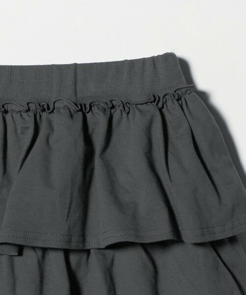 green label relaxing / グリーンレーベル リラクシング ショート・ハーフ・半端丈パンツ | ミニ裏毛 フリル キュロット（ダークグレー）100cm-130cm | 詳細2