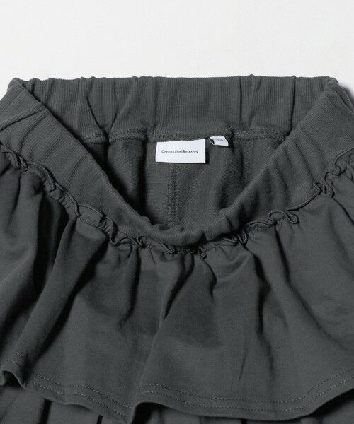 green label relaxing / グリーンレーベル リラクシング ショート・ハーフ・半端丈パンツ | ミニ裏毛 フリル キュロット（ダークグレー）100cm-130cm | 詳細3