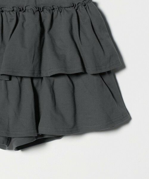 green label relaxing / グリーンレーベル リラクシング ショート・ハーフ・半端丈パンツ | ミニ裏毛 フリル キュロット（ダークグレー）100cm-130cm | 詳細4