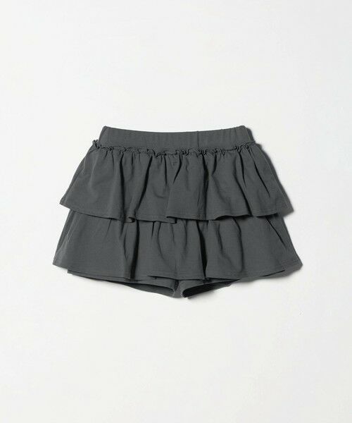 green label relaxing / グリーンレーベル リラクシング ショート・ハーフ・半端丈パンツ | ミニ裏毛 フリル キュロット（ダークグレー）100cm-130cm（DK.GRAY）