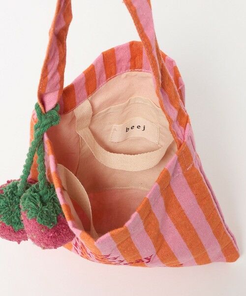 green label relaxing / グリーンレーベル リラクシング トートバッグ | 【別注】＜beej＞チャーム付き ストライプ トートバッグ / キッズ | 詳細6