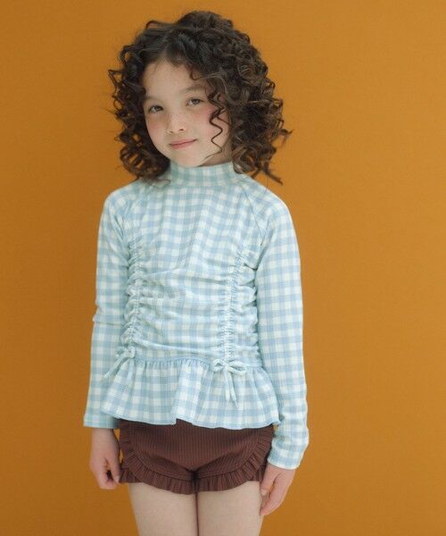 green label relaxing / グリーンレーベル リラクシング 水着・スイムグッズ | GLR ギンガム ラッシュガード セット / 水着 / キッズ 100cm-130cm | 詳細1