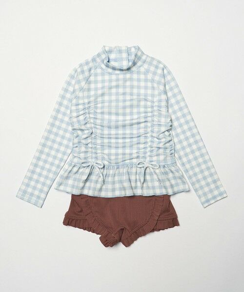green label relaxing / グリーンレーベル リラクシング 水着・スイムグッズ | GLR ギンガム ラッシュガード セット / 水着 / キッズ 100cm-130cm | 詳細3
