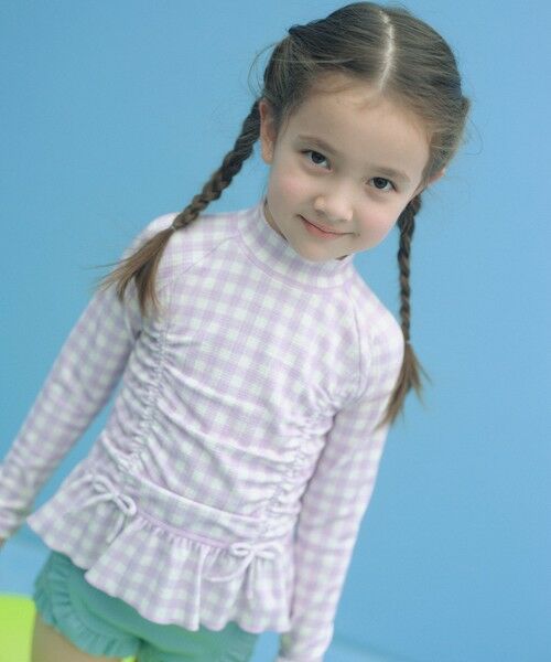 green label relaxing / グリーンレーベル リラクシング 水着・スイムグッズ | GLR ギンガム ラッシュガード セット / 水着 / キッズ 100cm-130cm | 詳細13