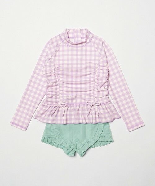 green label relaxing / グリーンレーベル リラクシング 水着・スイムグッズ | GLR ギンガム ラッシュガード セット / 水着 / キッズ 100cm-130cm | 詳細15