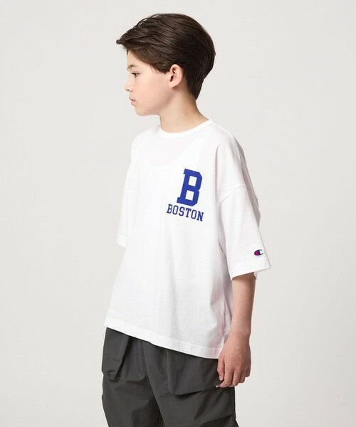 green label relaxing / グリーンレーベル リラクシング カットソー | ＜Champion＞ボストン ショートスリーブ Tシャツ / キッズ 140cm-160cm | 詳細1