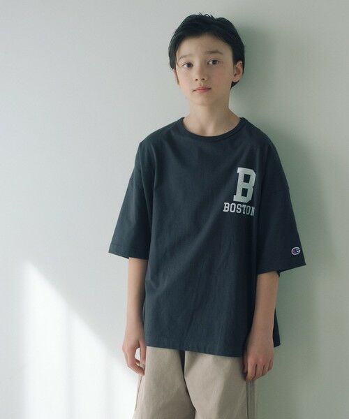 green label relaxing / グリーンレーベル リラクシング カットソー | ＜Champion＞ボストン ショートスリーブ Tシャツ / キッズ 140cm-160cm | 詳細6