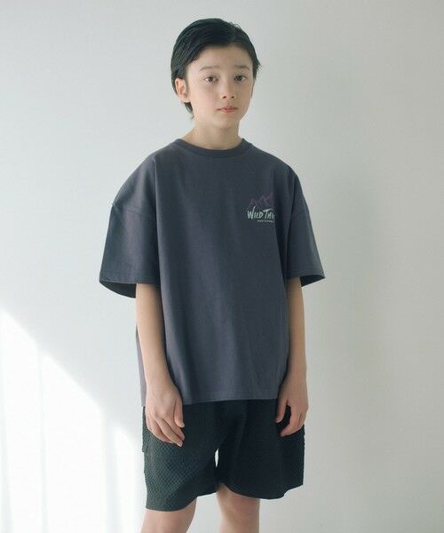 green label relaxing / グリーンレーベル リラクシング カットソー | 【別注】＜WILD THINGS＞ マウンテン ショートスリーブ Tシャツ / キッズ 140cm-160cm | 詳細1