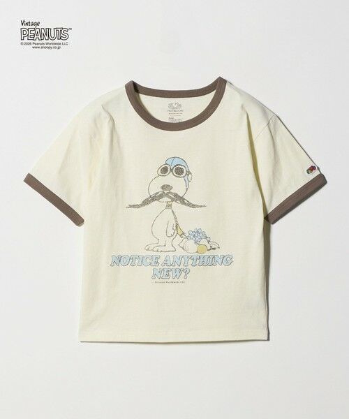 green label relaxing / グリーンレーベル リラクシング カットソー | 【別注】＜FRUIT OF THE LOOM × PEANUTS＞リンガーTシャツ / キッズ  140cm-150cm（WHITE）