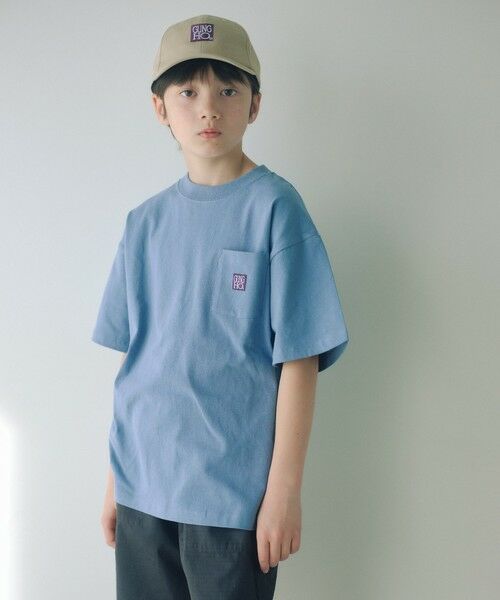 green label relaxing / グリーンレーベル リラクシング カットソー | 【別注】＜GUNG HO＞ポケット Tシャツ / キッズ 140cm—150cm（COBALT）