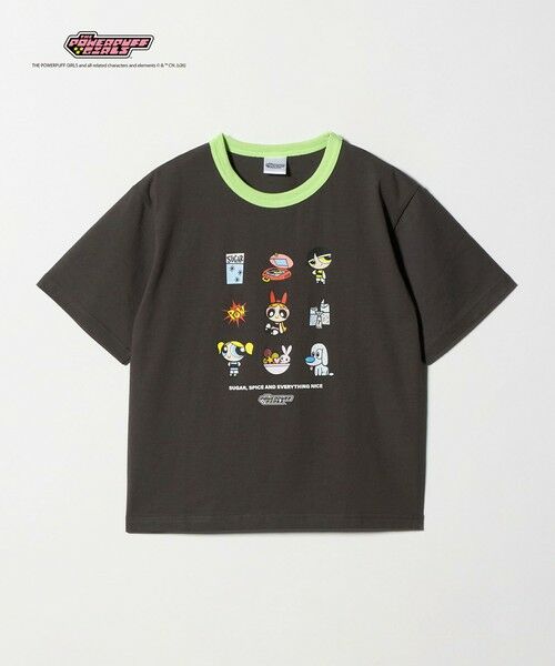 green label relaxing / グリーンレーベル リラクシング カットソー | 【別注】＜The Powerpuff Girls＞ リンガー Tシャツ / キッズ 140cmー150cm（DK.GRAY）