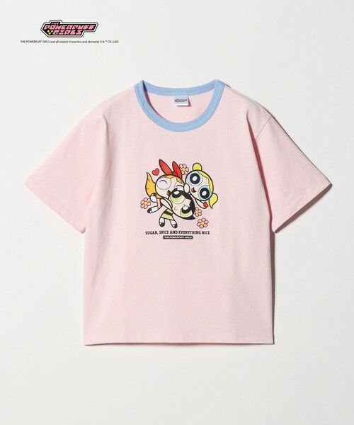 green label relaxing / グリーンレーベル リラクシング カットソー | 【別注】＜The Powerpuff Girls＞ リンガー Tシャツ / キッズ 140cmー150cm（LT.PINK）
