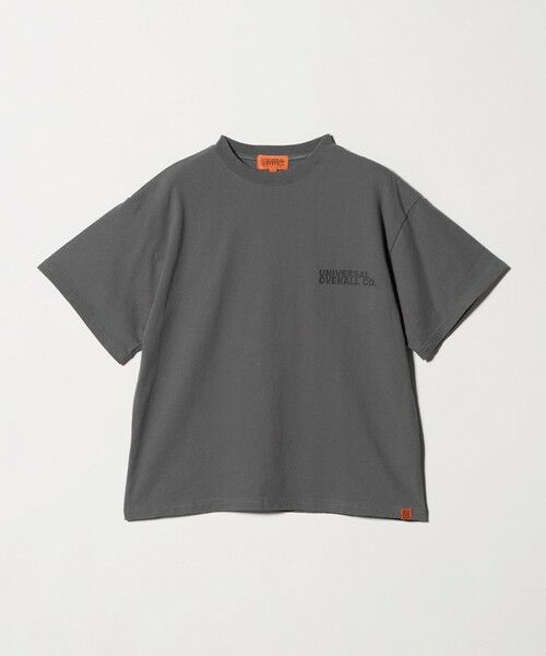 green label relaxing / グリーンレーベル リラクシング カットソー | 【別注】＜UNIVERSAL OVERALL＞ロゴ Tシャツ / キッズ  140cm-160cm（MD.GRAY）