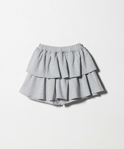 green label relaxing / グリーンレーベル リラクシング ショート・ハーフ・半端丈パンツ | ミニ裏毛 フリル キュロット（グレー）140cm-160cm | 詳細4