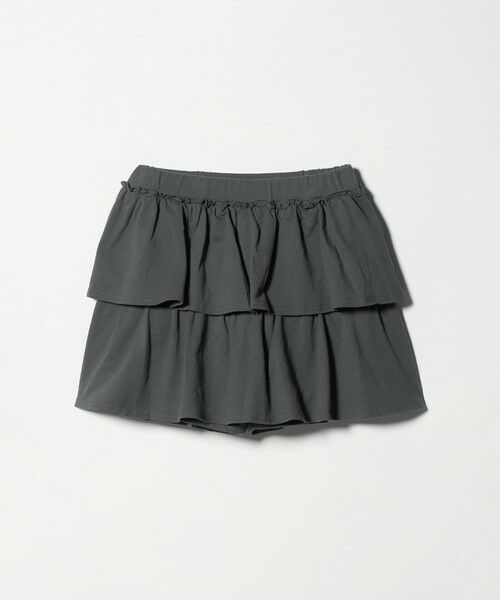 green label relaxing / グリーンレーベル リラクシング ショート・ハーフ・半端丈パンツ | ミニ裏毛 フリル キュロット（ダークグレー）140cm-160cm | 詳細2