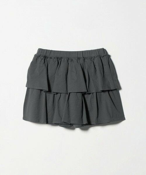 green label relaxing / グリーンレーベル リラクシング ショート・ハーフ・半端丈パンツ | ミニ裏毛 フリル キュロット（ダークグレー）140cm-160cm | 詳細3