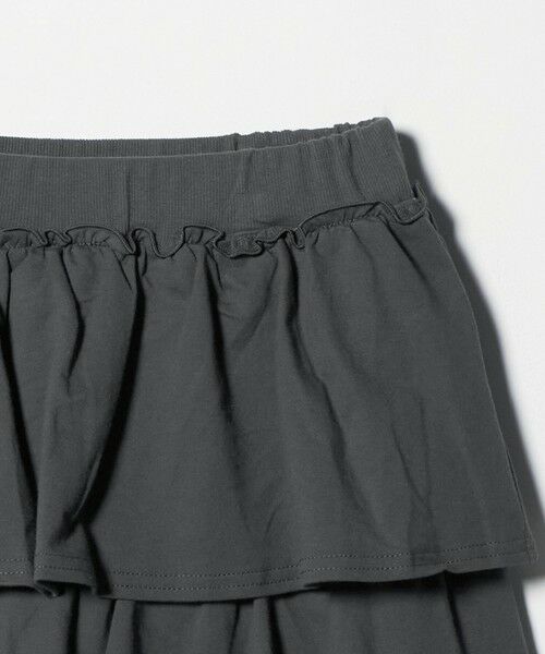 green label relaxing / グリーンレーベル リラクシング ショート・ハーフ・半端丈パンツ | ミニ裏毛 フリル キュロット（ダークグレー）140cm-160cm | 詳細4