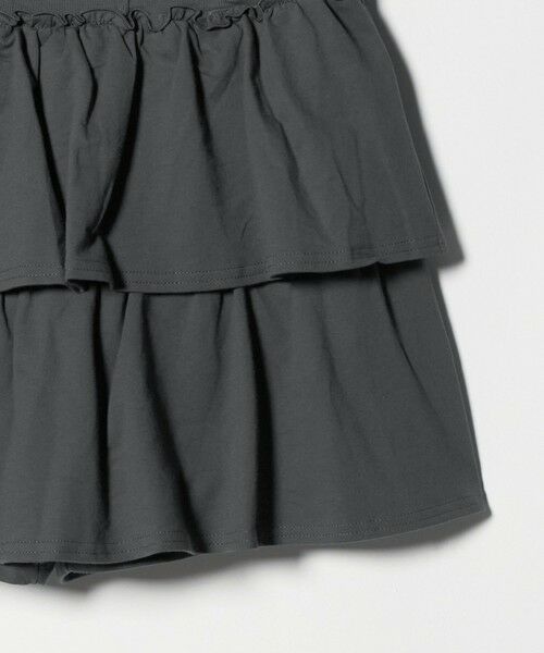 green label relaxing / グリーンレーベル リラクシング ショート・ハーフ・半端丈パンツ | ミニ裏毛 フリル キュロット（ダークグレー）140cm-160cm | 詳細6