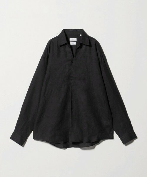 green label relaxing / グリーンレーベル リラクシング シャツ・ブラウス | ＜COLONY CLOTHING＞リネン プールサイドシャツ プルオーバーシャツ（BLACK）