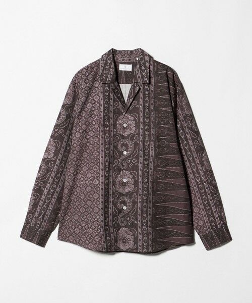green label relaxing / グリーンレーベル リラクシング シャツ・ブラウス | ＜COLONY CLOTHING＞オープンカラー バティック シャツ（WINE）