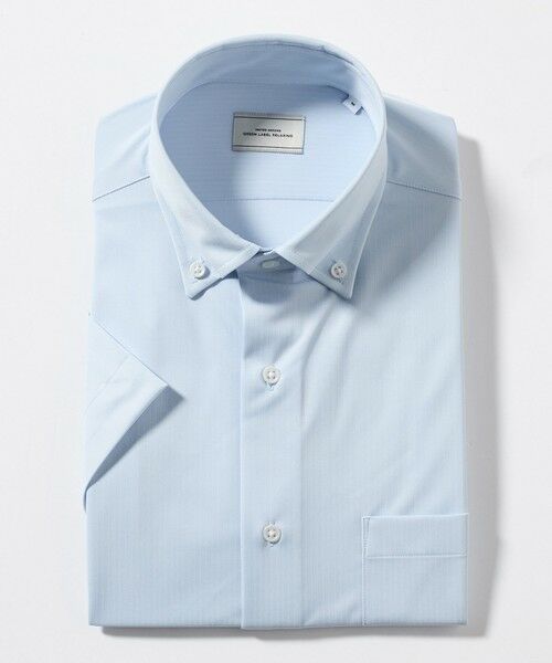 green label relaxing / グリーンレーベル リラクシング シャツ・ブラウス | A+ COOL Pトリコット シャドーストライプ スタンダード ボタンダウン 半袖 ドレスシャツ -ストレッチ・イージーアイロン・接触冷感・吸水速乾- | 詳細5