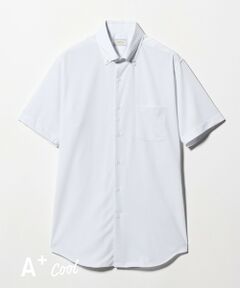 green label relaxing / グリーンレーベル リラクシング シャツ・ブラウス | A+ COOL Pトリコット ナローストライプ スタンダード ボタンダウン 半袖 ドレスシャツ -ストレッチ・イージーアイロン・接触冷感・吸水速乾-