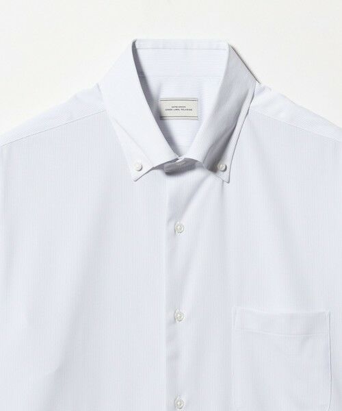 green label relaxing / グリーンレーベル リラクシング シャツ・ブラウス | A+ COOL Pトリコット ナローストライプ スタンダード ボタンダウン 半袖 ドレスシャツ -ストレッチ・イージーアイロン・接触冷感・吸水速乾- | 詳細2