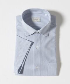 green label relaxing / グリーンレーベル リラクシング シャツ・ブラウス | ポリエステル ラッカン ストライプ スタンダード スナップ ボタンダウン 半袖 シャツ -ストレッチ・イージーアイロン・吸水速乾-