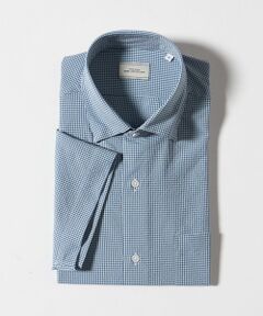 green label relaxing / グリーンレーベル リラクシング シャツ・ブラウス | ポリエステル ラッカン ギンガムチェック スタンダード スナップ ボタンダウン 半袖 シャツ -ストレッチ・イージーアイロン・吸水速乾-