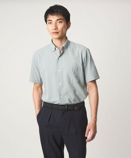 green label relaxing / グリーンレーベル リラクシング シャツ・ブラウス | ポリエステル ラッカン ギンガムチェック スタンダード スナップ ボタンダウン 半袖 シャツ -ストレッチ・イージーアイロン・吸水速乾- | 詳細14