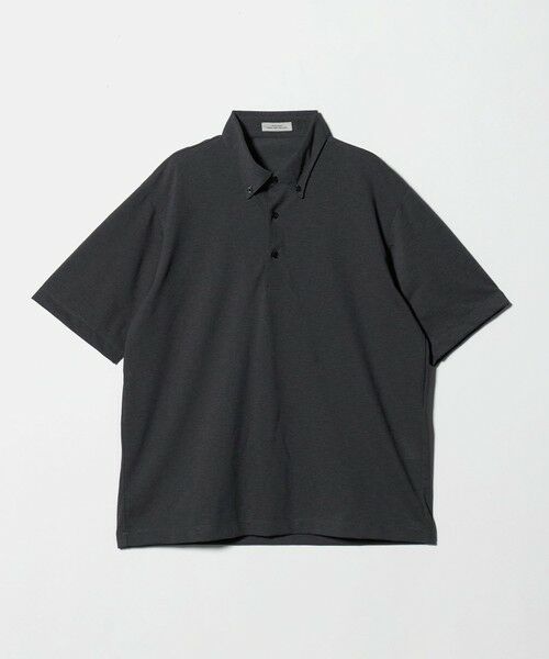 green label relaxing / グリーンレーベル リラクシング ポロシャツ | プライムフレックス ドット メッシュ ボタンダウン ビズポロ ポロシャツ -ストレッチ・吸水速乾・通気性-（DK.GRAY）