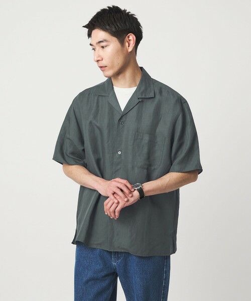 green label relaxing / グリーンレーベル リラクシング シャツ・ブラウス | ウォッシュド オープンカラー 半袖 シャツ（KELLY）