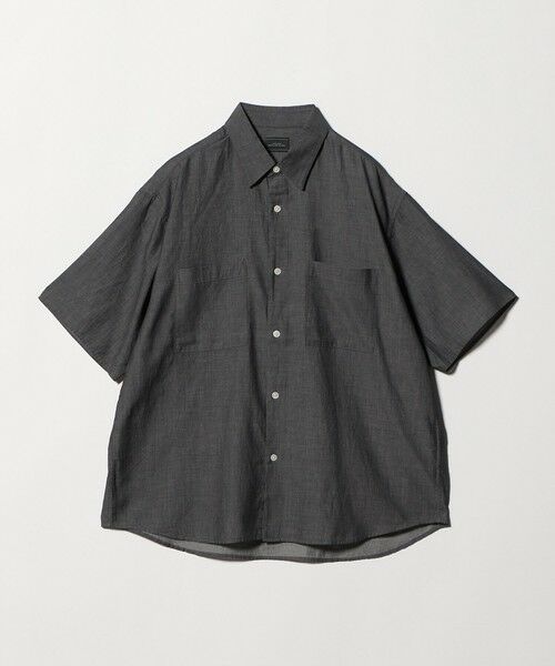 green label relaxing / グリーンレーベル リラクシング シャツ・ブラウス | 2.25オンス デニム レギュラーカラー 半袖 シャツ（BLACK）