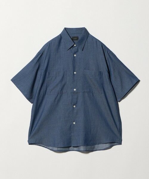 green label relaxing / グリーンレーベル リラクシング シャツ・ブラウス | 2.25オンス デニム レギュラーカラー 半袖 シャツ（NAVY）