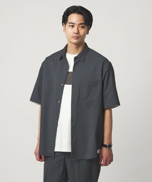 green label relaxing / グリーンレーベル リラクシング シャツ・ブラウス | ポリエステル ドビー ジャストルーズ 半袖 シャツ -接触冷感・吸水速乾・ストレッチ- | 詳細2