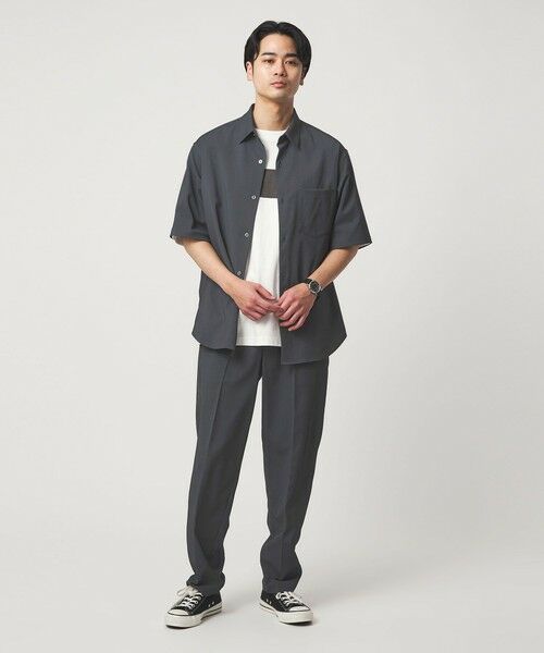 green label relaxing / グリーンレーベル リラクシング シャツ・ブラウス | ポリエステル ドビー ジャストルーズ 半袖 シャツ -接触冷感・吸水速乾・ストレッチ- | 詳細3