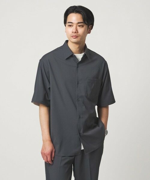 green label relaxing / グリーンレーベル リラクシング シャツ・ブラウス | ポリエステル ドビー ジャストルーズ 半袖 シャツ -接触冷感・吸水速乾・ストレッチ- | 詳細4
