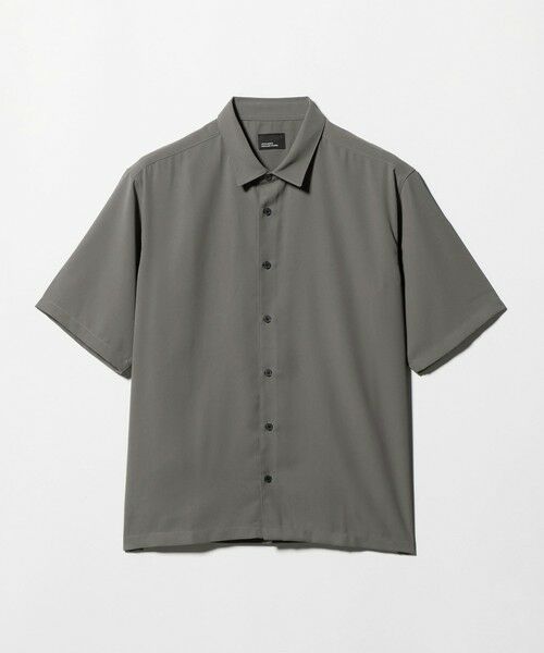 green label relaxing / グリーンレーベル リラクシング シャツ・ブラウス | 【WEB限定】JUST fit ソフトドレープ ボックスシルエット 半袖 シャツ（DK.GRAY）