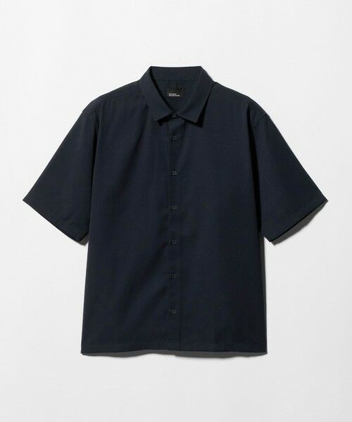 green label relaxing / グリーンレーベル リラクシング シャツ・ブラウス | 【WEB限定】JUST fit ソフトドレープ ボックスシルエット 半袖 シャツ（NAVY）